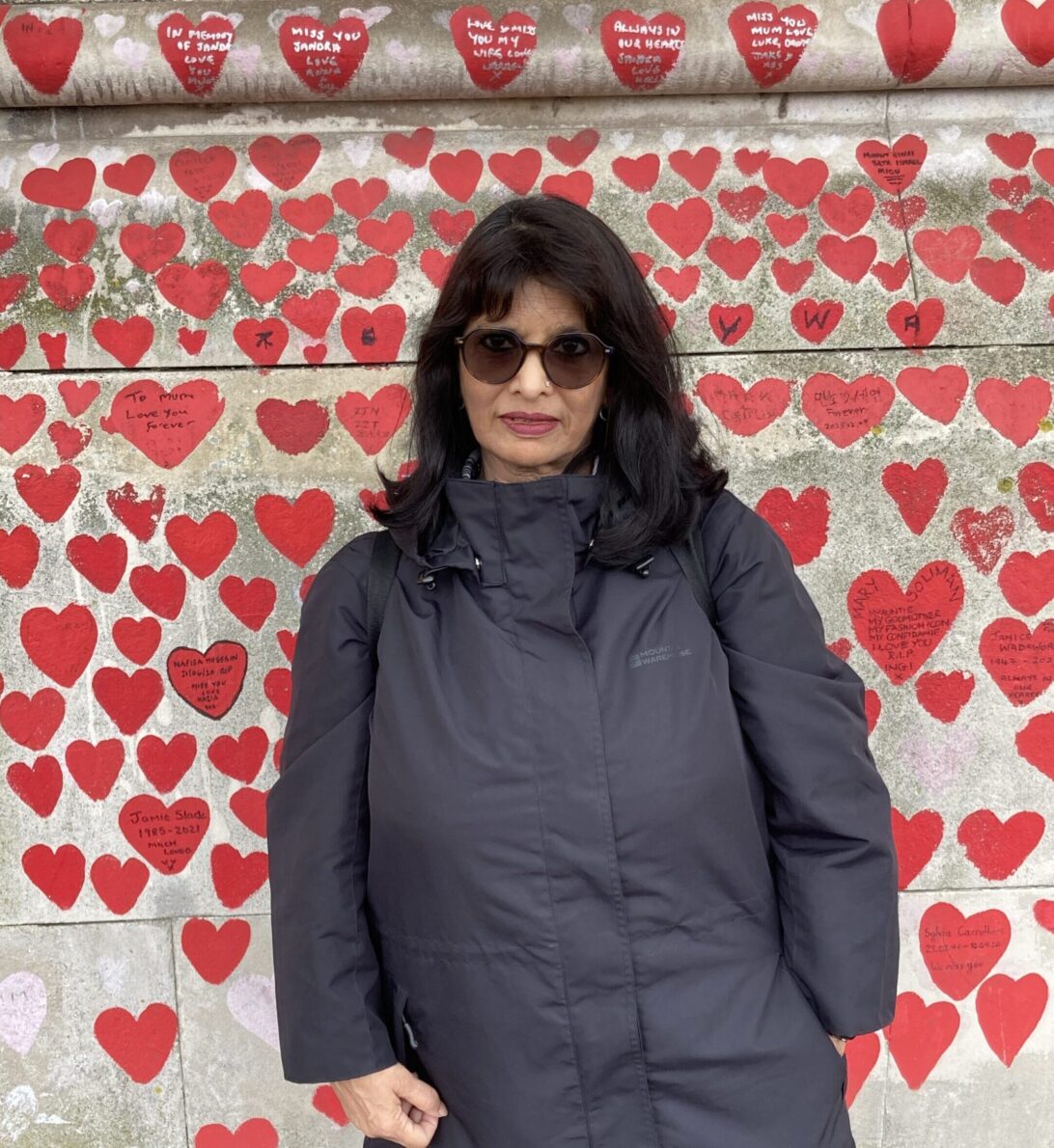 An image of me by the COVID wall